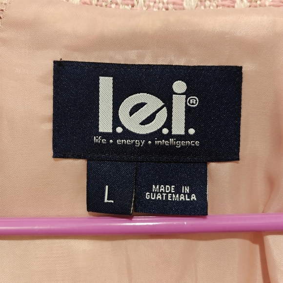 Y2K Sabrina Carpenter Lei Jacket Blazer Large Tweed Pink White Gold Wool Vintage - Picture 8 of 10